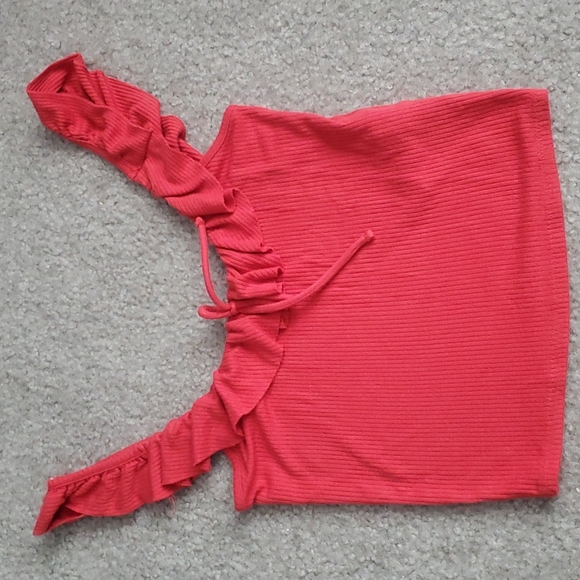 Forever 21 Ribbed Crop Top Ruffle Tank - S - Picture 1 of 4